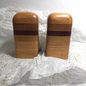 Vintage Don Shoemaker Danish Handcrafted Wooden Salt & Pepper Shaker Set MCM